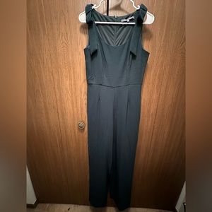 Julia Jordan Black Sleeveless Shoulder Bow Wide Leg Jumpsuit Pantsuit Size 6